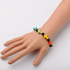 Runde Perlenarmbänder aus Natur- und synthetischen Mischsteinen&nbsp;BJEW-JB01450-06