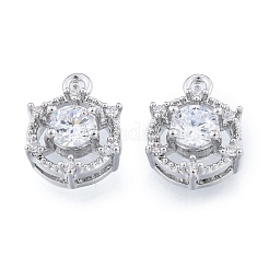 Ciondoli in ottone zirconi chiari micro pavé&nbsp;KK-N216-556P