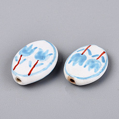 Perles de porcelaine peintes à la main en forme de tulipe&nbsp;PORC-Q006-11C