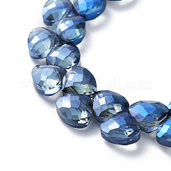 Fili di perle di vetro triangolari elettroplaccate&nbsp;EGLA-A036-11A-FR02