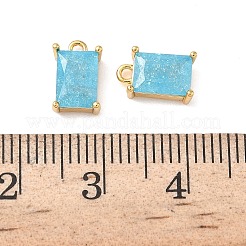 Pendentifs en laiton et zircone cubique taillée en glace pilée&nbsp;KK-D024-25B-G