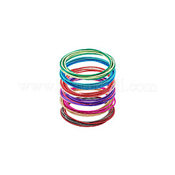 Bracciale elasticizzato con catene a molla in filo di acciaio al carbonio 48 pz 12 colori&nbsp;BJEW-GA0001-12