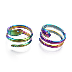 Anneaux torsadés serpent en acier inoxydable 304&nbsp;RJEW-N038-114M