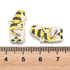 Cuentas de madera de álamo impresas&nbsp;WOOD-Z008-01G