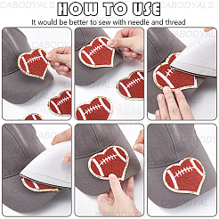 Handtuch mit Stickerei im Rugby-Stil zum Aufbügeln/Aufnähen&nbsp;DIY-WH20032-21B