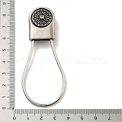 Beschläge aus chirurgischem Edelstahl 316 im tibetischen Stil mit Schlüsselring aus Edelstahl 304&nbsp;FIND-Q101-11AS