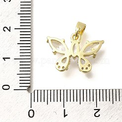 Placage de crémaillère en laiton micro pavé pendentifs en zircone cubique claire&nbsp;KK-M309-16G-01