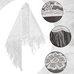 Scialle in poliestere staccabile con fiore in pizzo&nbsp;AJEW-WH20072-43B