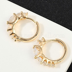 Boucles d'oreilles en laiton avec zircone cubique transparente&nbsp;EJEW-Q016-14G