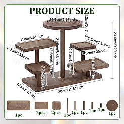 Soportes elevadores de exhibición de plantas de madera de mesa de 5 nivel&nbsp;ODIS-WH0038-325A