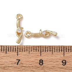 Adornos de latón micropavé de circonia cúbica&nbsp;KK-C253-06G