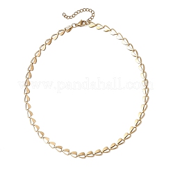 2 collar de cadena de eslabones de corazón de acero inoxidable 304 de 2 colores para mujer&nbsp;NJEW-JN05898