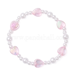 2 Stück Stretch-Armband aus ABS-Kunststoff mit Imitationsperlen und Acrylperlen für Mädchen&nbsp;BJEW-JB12947
