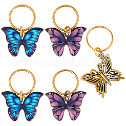 15 pieza de 3 estilos de pinzas decorativas para el cabello trenzado de aleación con estampado de mariposas&nbsp;OHAR-BM0001-04