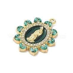 Pendentifs en acier inoxydable 304 émaillé avec strass en cristal&nbsp;STAS-G371-03G-02