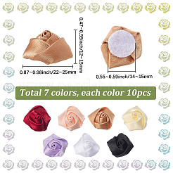 70 Stück 7 Farben Polyester Rose Blumenornament Zubehör&nbsp;DIY-GF0013-42
