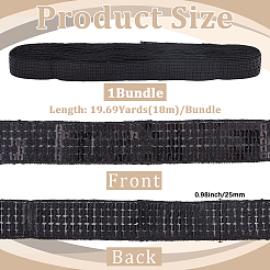 Ruban de bordure en dentelle pailletée en polyester avec PVC&nbsp;OCOR-WH20050-015A