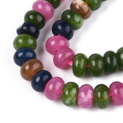 Gefärbt natürlichen weißen Jade Perlen Stränge&nbsp;X-G-T139-58B-01