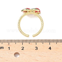 Verstellbare Manschettenringe aus Messing und Emaille für Damen&nbsp;RJEW-G350-01C-G