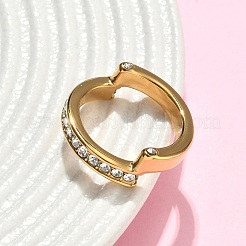 Anillos de dedo de acero inoxidable 304 con micropavé de circonita cúbica para mujer&nbsp;RJEW-F205-01E-G