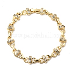 Messing Micro Pave klare Zirkonia Gliederkette Armbänder&nbsp;BJEW-C130-06G
