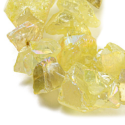1 hebra de cuentas de cuarzo natural galvanizadas&nbsp;G-PA0001-18A