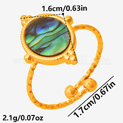 Offene Manschettenringe aus Edelstahl 304 mit natürlichem Muschelmuster für Damen&nbsp;HP8543-4