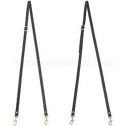2 sangle de sac à main plate en cuir PU noir&nbsp;PURS-BBC0001-01