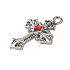 Legierung mit großen Rubin-Strass-Anhängern&nbsp;FIND-G067-15A-P