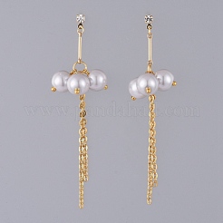 Boucles d'oreilles pendantes en perles de verre écologiques&nbsp;EJEW-JE03813-03