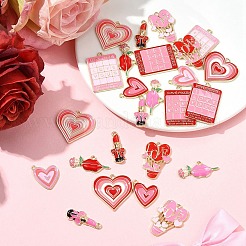 24 pz 12 stili di pendenti in lega smaltata per San Valentino&nbsp;ENAM-FS0002-56