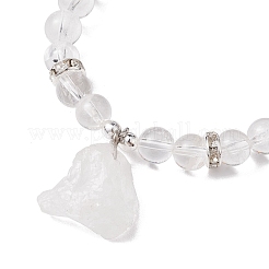 Braccialetti con ciondoli in cristallo di quarzo naturale grezzo grezzo&nbsp;BJEW-JB10298-03