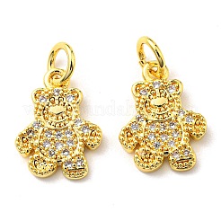Estante de placas micro latón allanan charms de circonio cúbico&nbsp;KK-D036-24G
