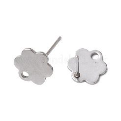 16 stücke 2 farben 201 edelstahl stud ohrring Zubehörse mit loch&nbsp;EJEW-FS0001-20