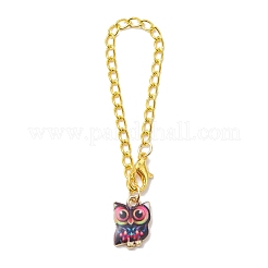 Décorations de pendentifs en alliage de hibou&nbsp;HJEW-JM01865