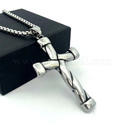 Colliers pendentifs croix en acier inoxydable 304 style hip-hop&nbsp;PT1776