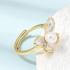 Anillos ajustables de latón con microincrustaciones de circonitas cúbicas y esmalte&nbsp;CU-CBABA66-07A-G