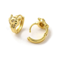 Aretes de aro de latón con cabeza de leopardo&nbsp;EJEW-Q797-06D-G