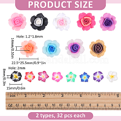 Argilla polimerica artigianali 3 d Plumeria fiore perline&nbsp;CLAY-ME0001-08