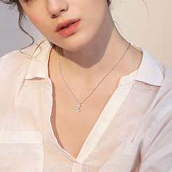 Colliers avec pendentif initial en argent sterling plaqué rhodium&nbsp;JN922A