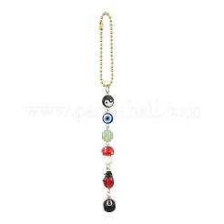 Perles de verre artisanales en forme de champignon et de mauvais œil et décorations suspendues en acrylique&nbsp;HJEW-JM04046-02