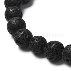 Stretch-Armband aus natürlichen Lavasteinen&nbsp;BJEW-JB06885