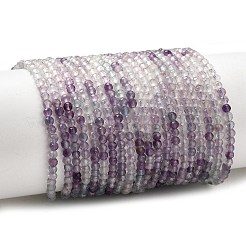 Natürliche lila Fluorit Perlen Stränge&nbsp;G-P603-C-2mm-07