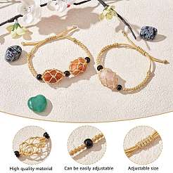 Realizzazione di braccialetti in macramè con cordino di nylon intrecciato regolabile&nbsp;AJEW-SW00013-11