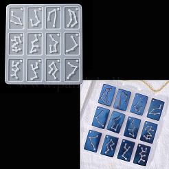 Zwölf Konstellationen Rechteck Anhänger Silikonformen&nbsp;DIY-YW0006-67