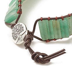 Bracelet rectangle en perles d'aventurine verte naturelle&nbsp;BJEW-JB08198-03