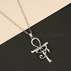 Collana pendente con croce ankh e occhio di horus con strass&nbsp;RELI-PW0001-021P