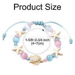 Armbänder aus synthetischem Türkis und Glasperlen&nbsp;BJEW-FS00021