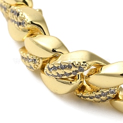 Bracelets de zircone cubique micro pavés de laiton plaqué en rack&nbsp;BJEW-P336-06G
