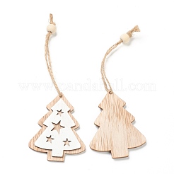 Decorazioni ciondolo in legno naturale a tema natalizio&nbsp;HJEW-P010-12
